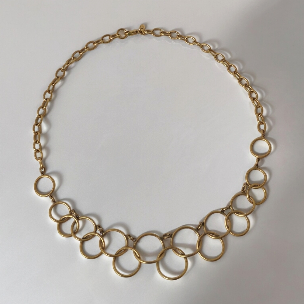 Premier Designs Matte Goldtone Interlocking Circle Bib Necklace - Picture 2 of 5